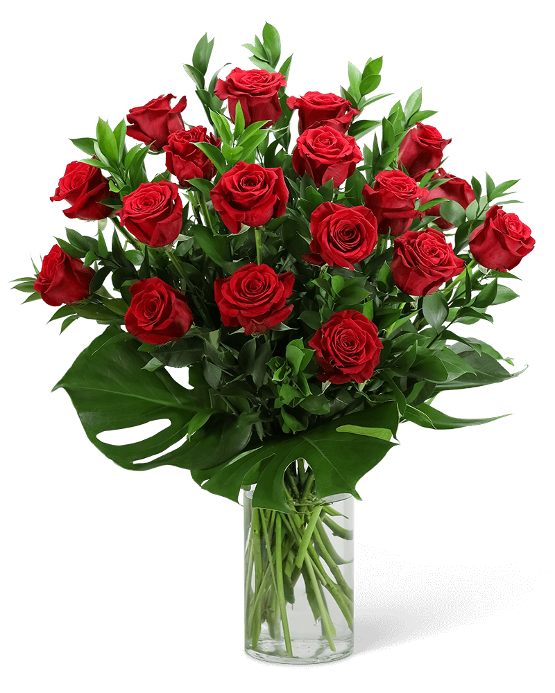 Red Roses with Modern Foliage (18)