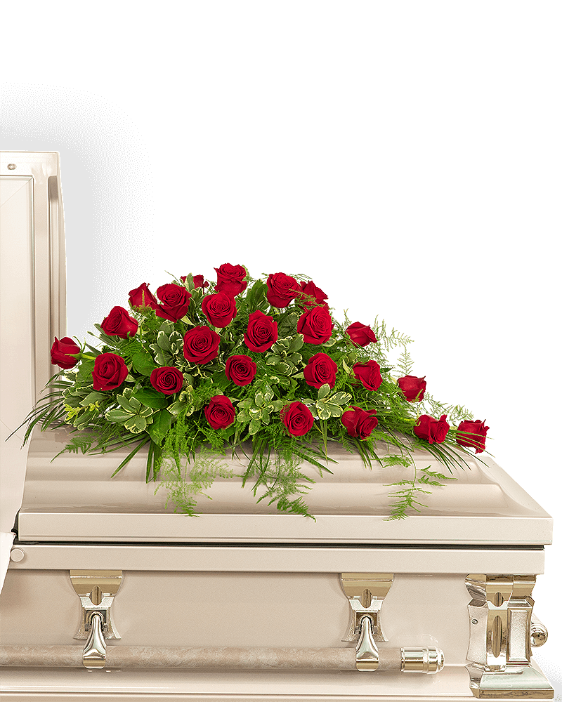 24 Red Roses Casket Spray