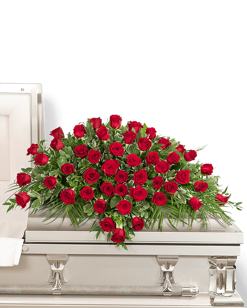 50 Red Roses Casket Spray