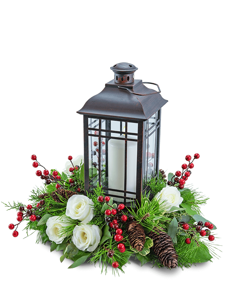 Hollyberry Rose Lantern