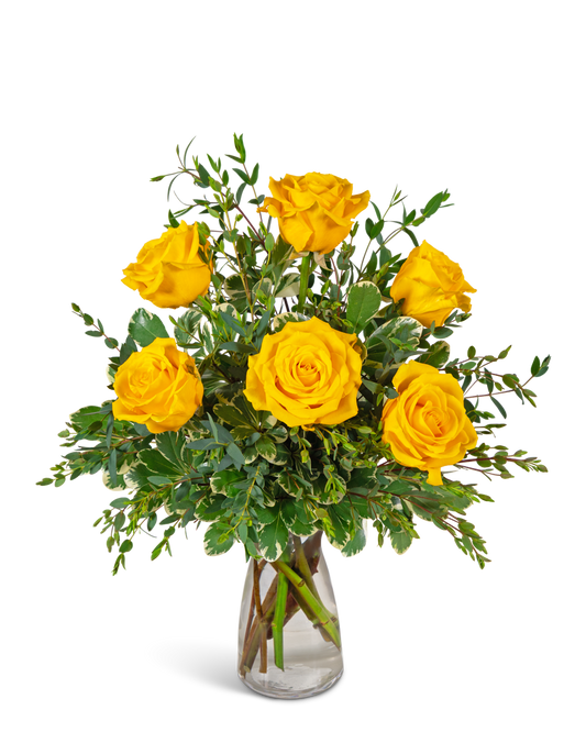 Half Dozen Yellow Roses