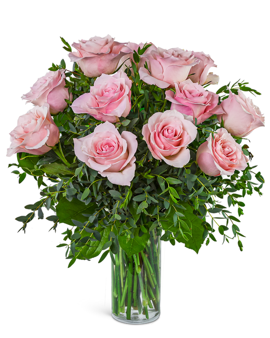 One Dozen Perfectly Pink Roses