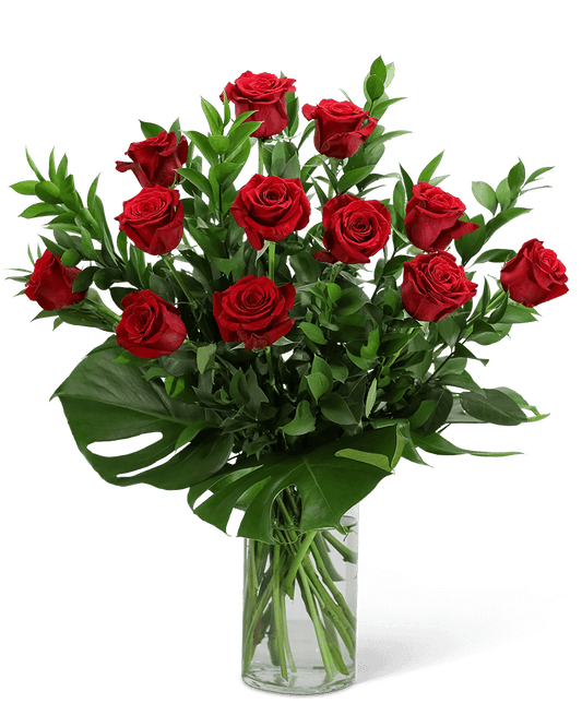Red Roses with Modern Foliage (12)