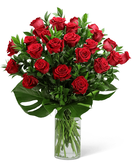 Red Roses with Modern Foliage (24)