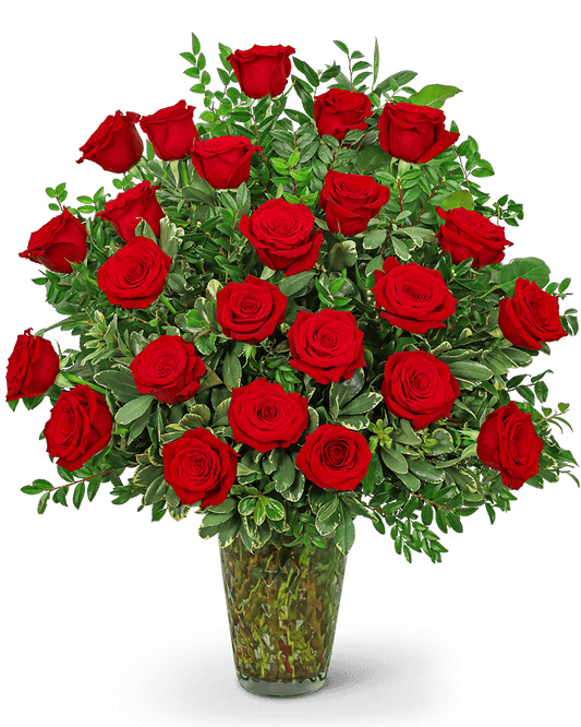 Two Dozen Elegant Red Roses